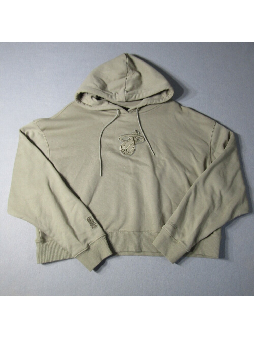 NWT Pro Standard Miami Heat Neutral Cropped Hoodie Women's XL Taupe
